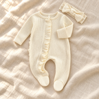 The Ruffle Footed Romper & Headband — Style 02 studio product photo