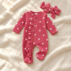 The Ruffle Footed Romper & Headband — Style 07 studio product photo