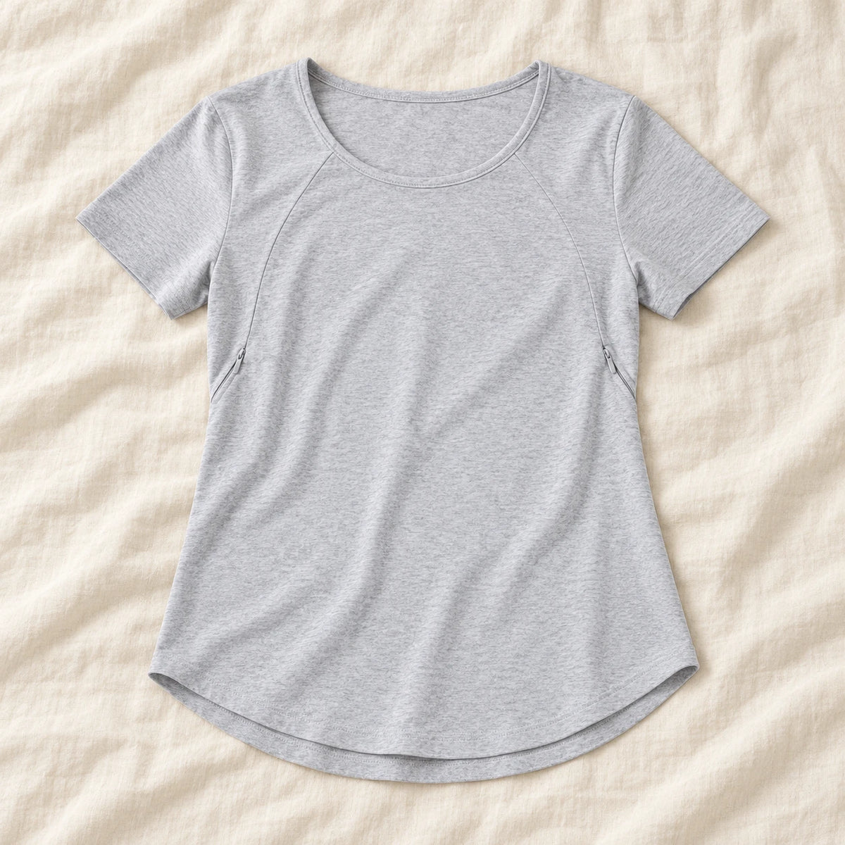Tots & Moms nursing T-shirt — GRAY — product photograph