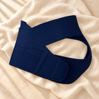 Adjustable Maternity Belly Band, Navy, product on cream linen