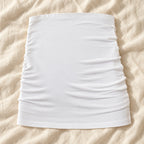 Tots & Moms stretch maternity band — white / China Mainland / M — product on cream linen