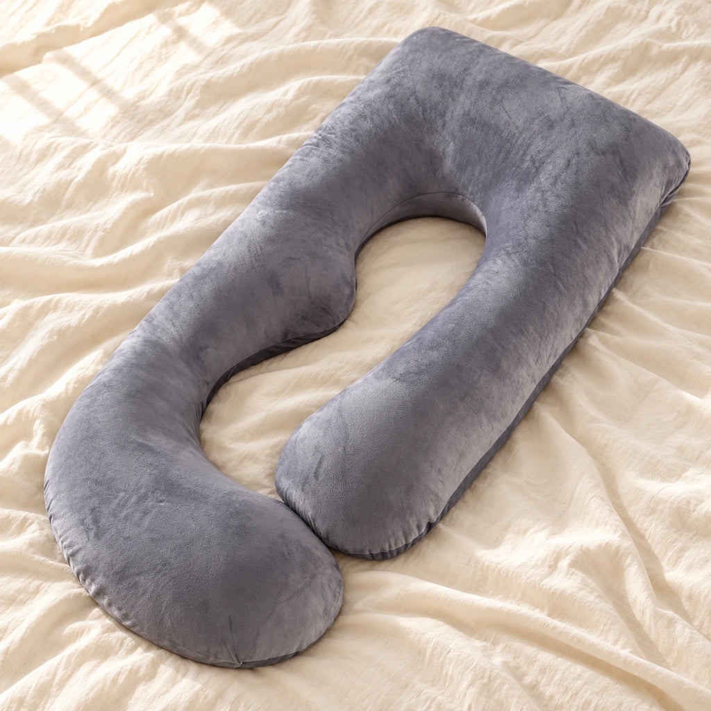 Tots & Moms full-body maternity pillow — G grey pillow — product photograph