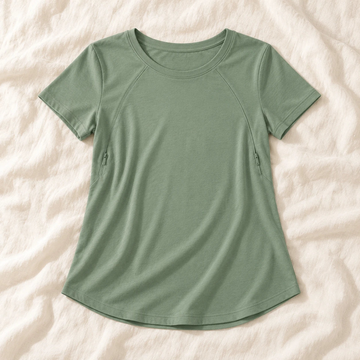 Tots & Moms nursing T-shirt — green — product photograph