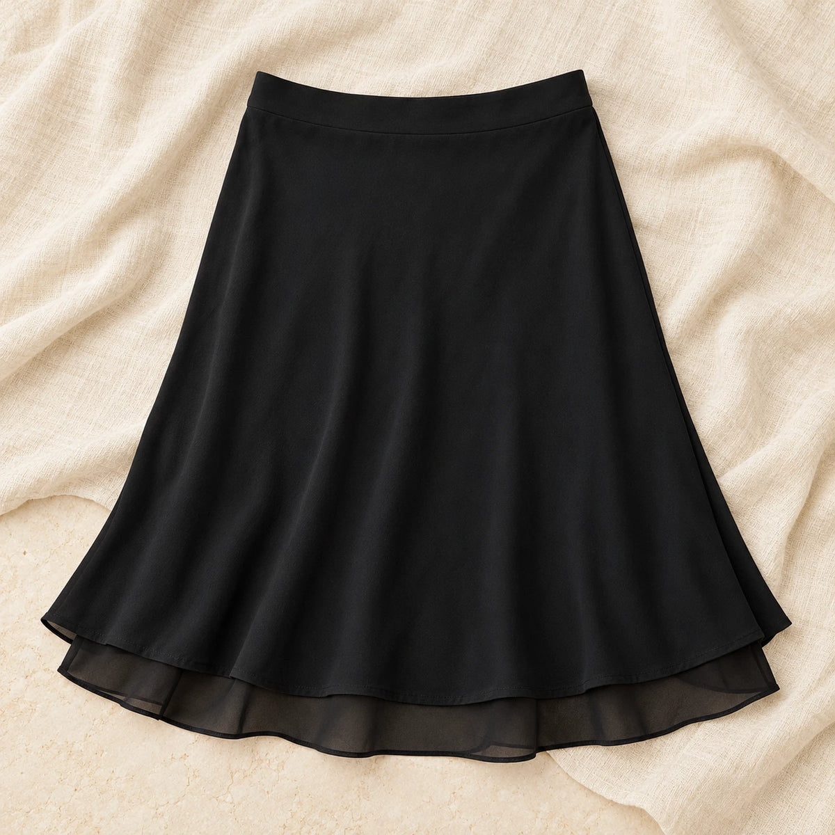 Double-Layer Maternity Pencil Skirt — 2, product on cream linen