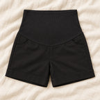 Adjustable-Waist Maternity Shorts — black — product detail