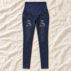 Tots & Moms maternity jeans — Indigo — Rainbow Teddy, product view