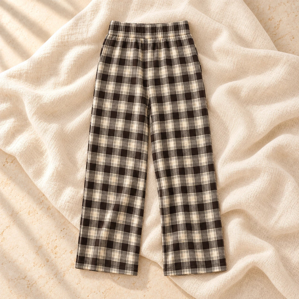 Fleece-Lined Wide-Leg Maternity Trousers, C, on warm cream linen