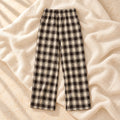 Fleece-Lined Wide-Leg Maternity Trousers, C, on warm cream linen