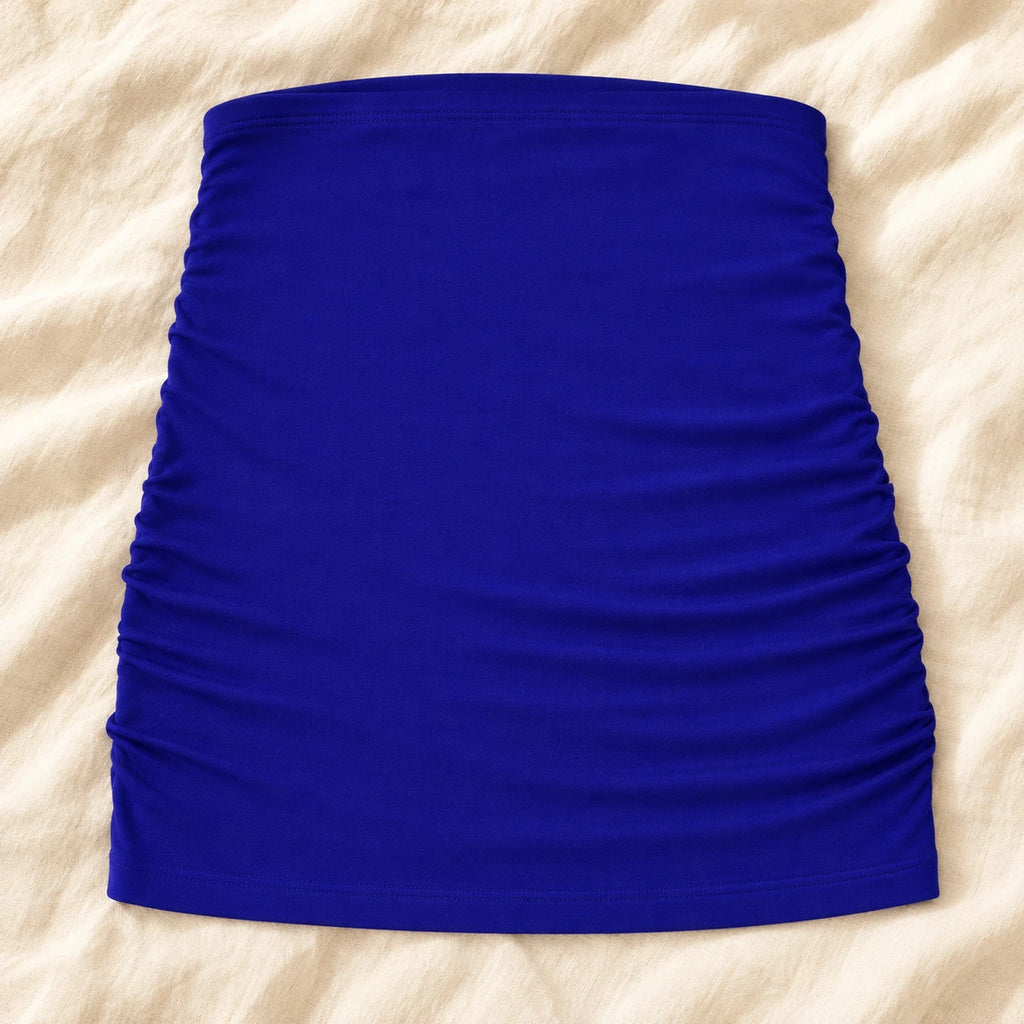 Tots & Moms stretch maternity band — royal blue / China Mainland / M — product on cream linen
