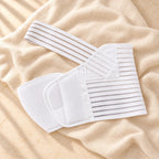 Hook-and-Loop Maternity Support Band, WHITE, on cream linen