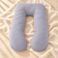 Detachable U-Shaped Pregnancy Pillow, GRAY, on warm cream linen