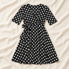Tots & Moms V-neck maternity dress — Black polka dot — product photograph