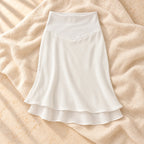 Double-Layer Maternity Pencil Skirt, 1, on warm cream linen