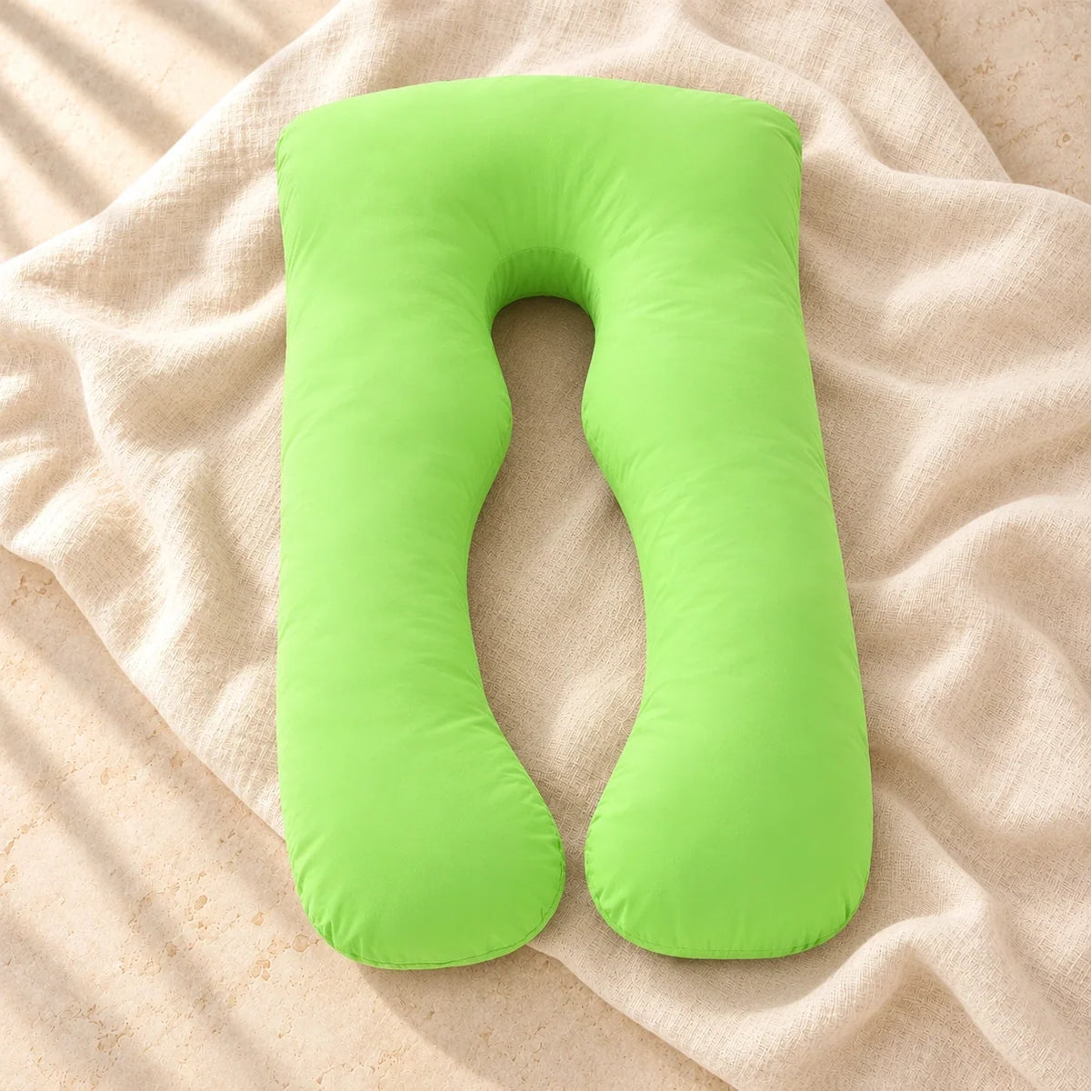 Full-Body Pregnancy Pillow — 130 × 70 cm, I, product on cream linen