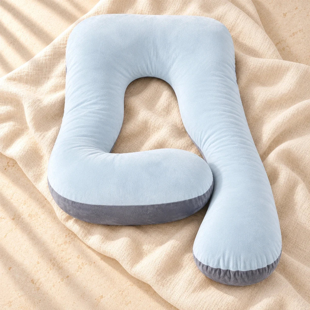 Full-Body Pregnancy Pillow — 130 × 70 cm, B, product on cream linen