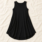 Sleeveless A-Line Maternity Dress — black — product detail