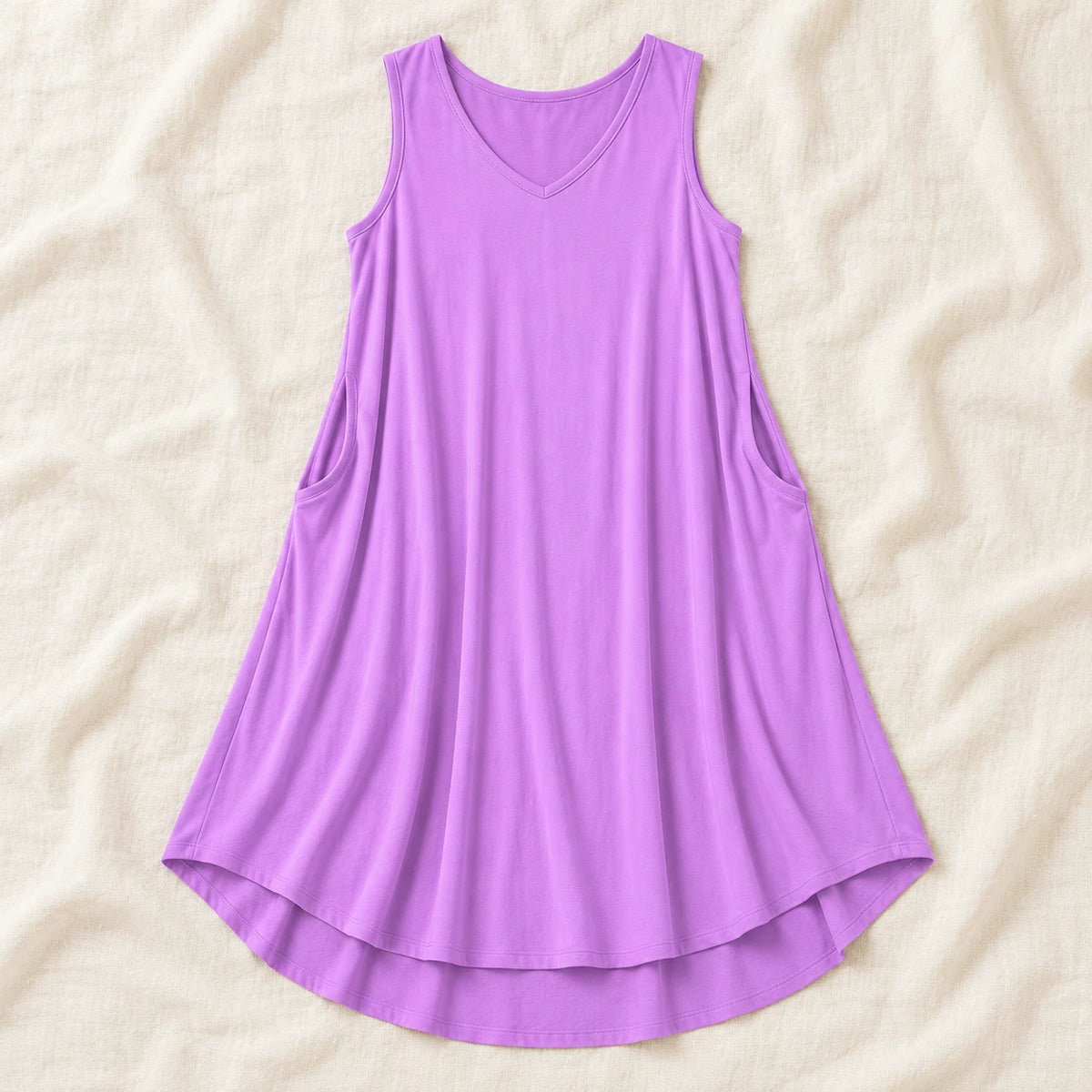 Sleeveless A-Line Maternity Dress — PURPLE — product detail