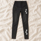 Tots & Moms maternity jeans — Black — Paw Print, product view