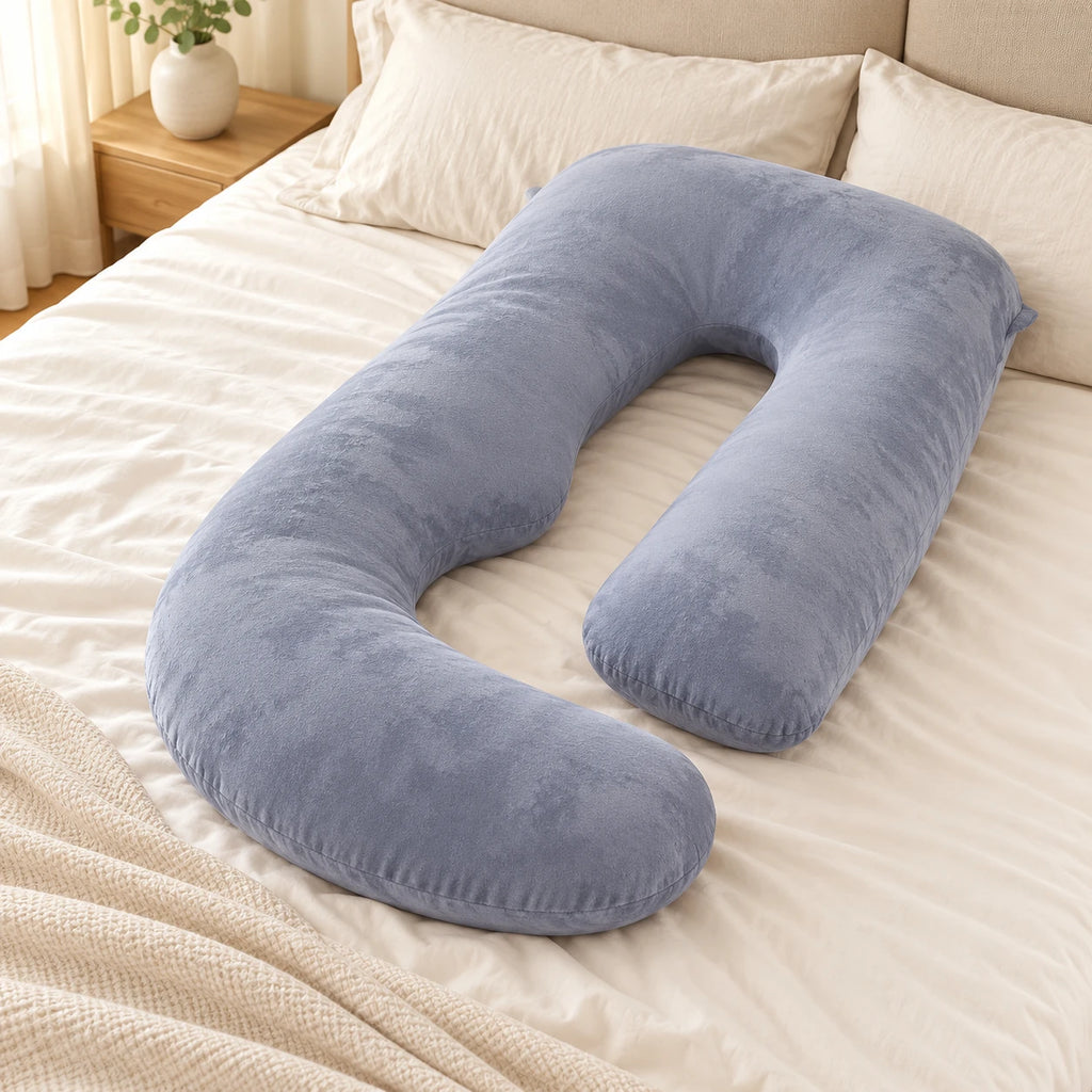 Tots & Moms U-shaped maternity pillow — Gray, product view