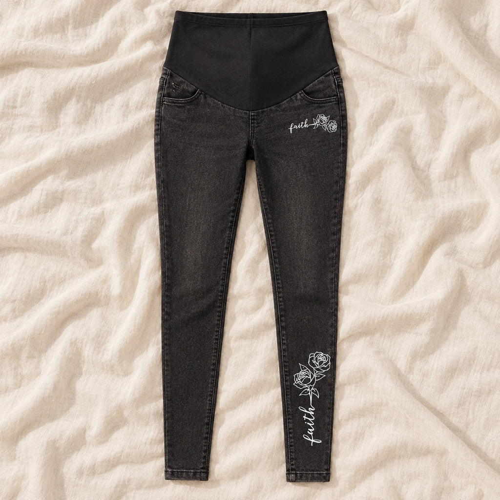 Tots & Moms maternity jeans — Black — Faith & Roses, product view