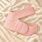 Adjustable Maternity Belly Band, Pink, product on cream linen