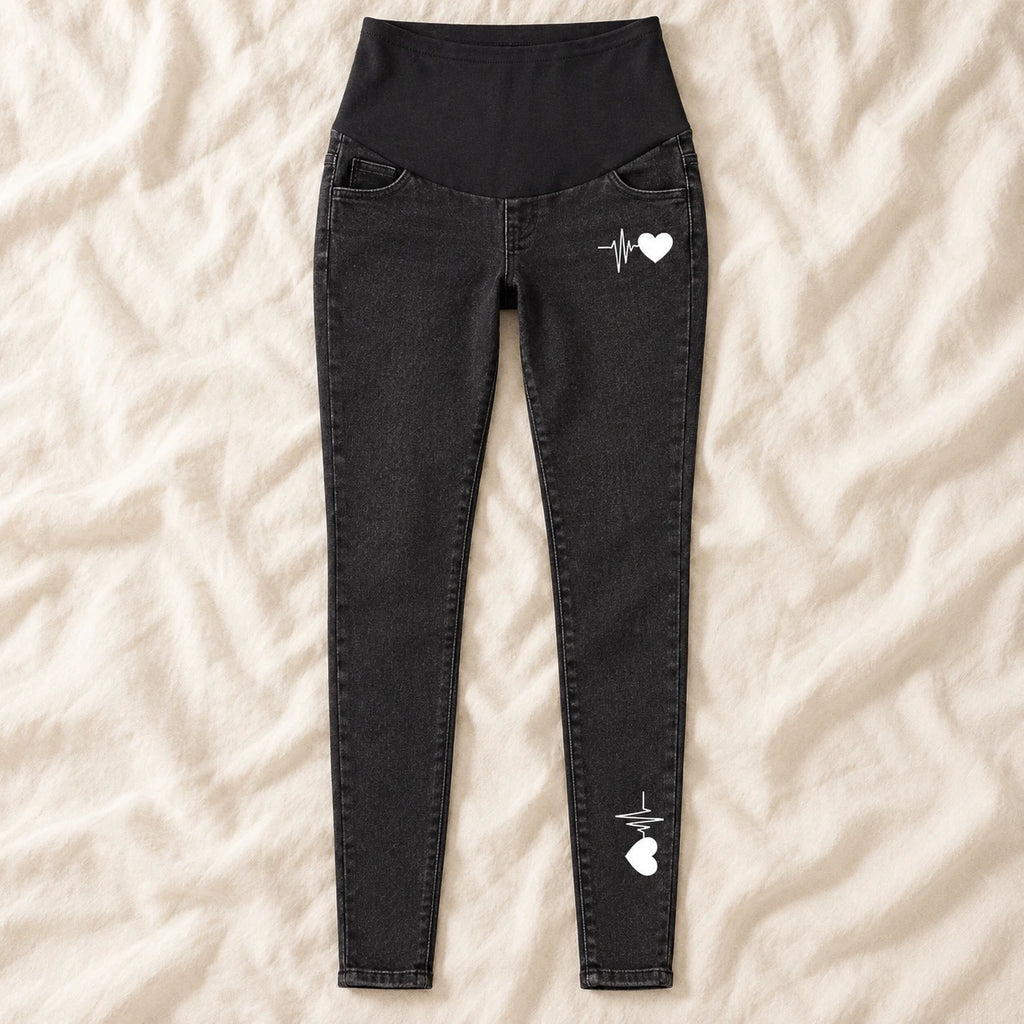 Tots & Moms maternity jeans — Black — Solid Heartbeat, product view
