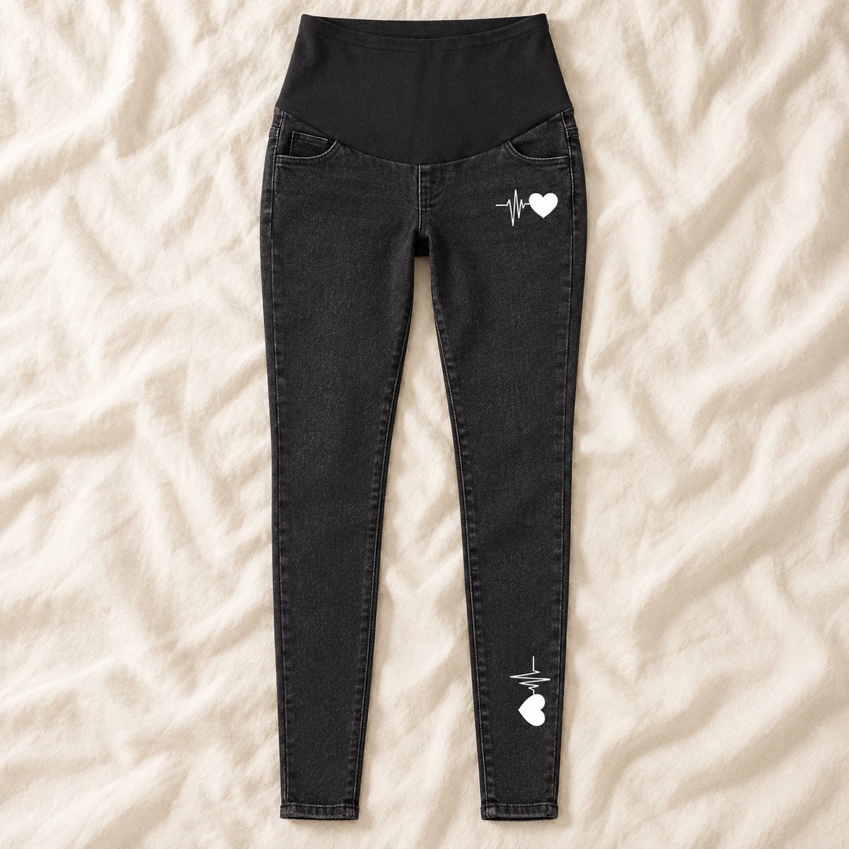 Tots & Moms maternity jeans — Black — Solid Heartbeat, product view