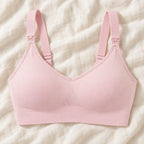 Wireless Clip-Down Nursing Bra — Single & Two-Packs — 1 bra — Pink, photographed on cream linen