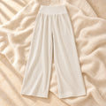 Lightweight Wide-Leg Maternity Trousers, Cream, on warm cream linen
