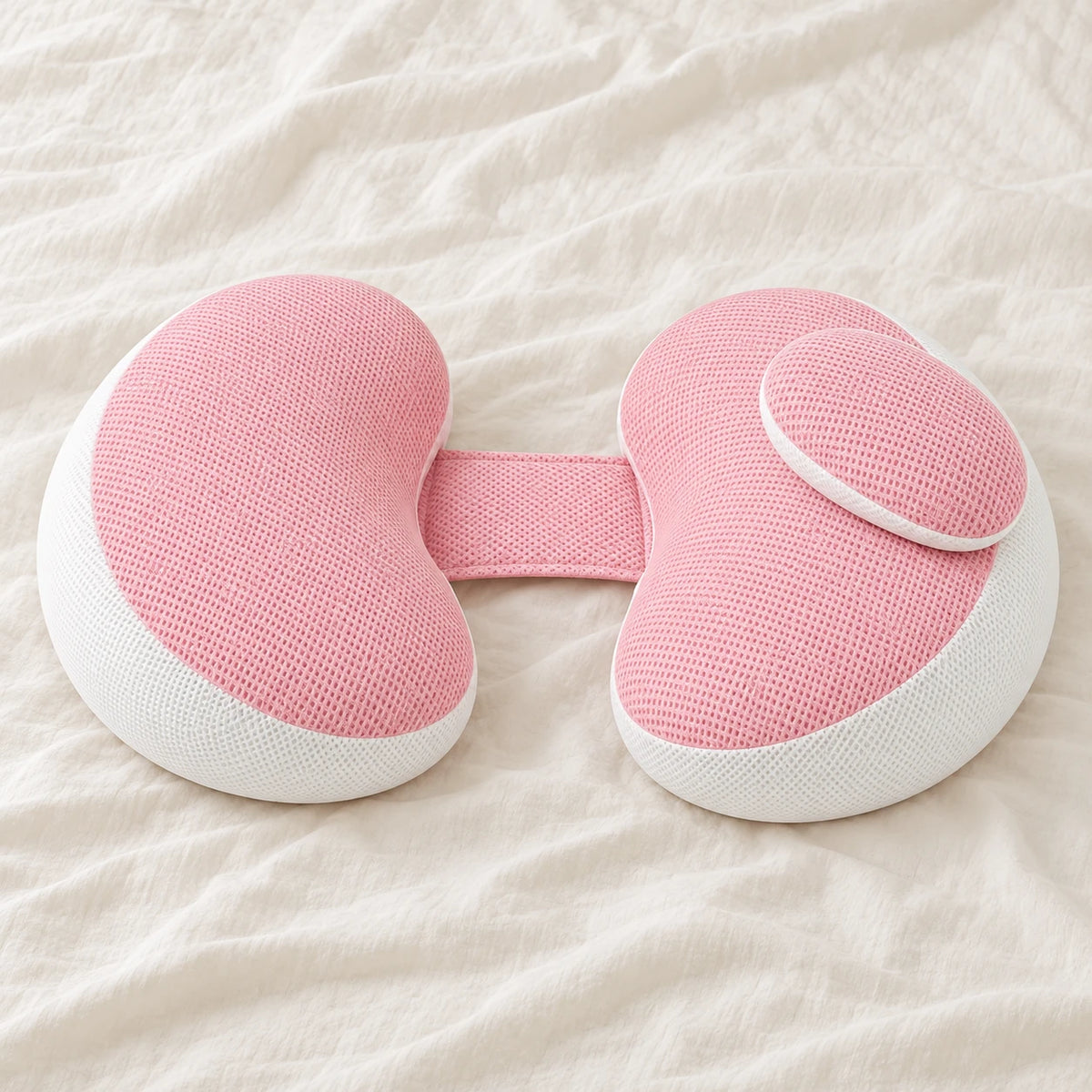 Compact Double-Wedge Maternity Support Pillow — Pink — product detail