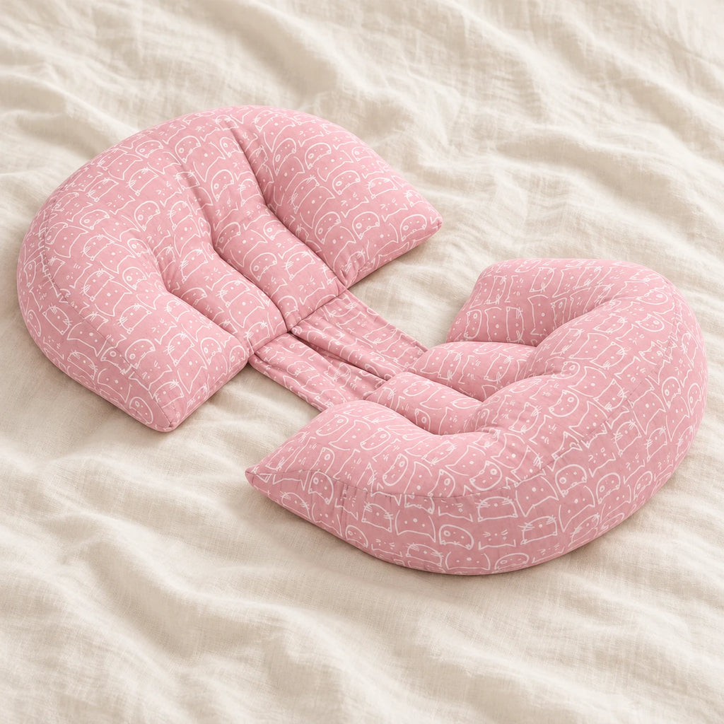 Adjustable Maternity Waist Support Pillow — Pink Cats — product detail