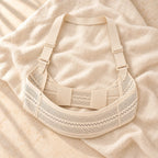 Breathable Adjustable Pregnancy Support Belt, Beige, product on cream linen