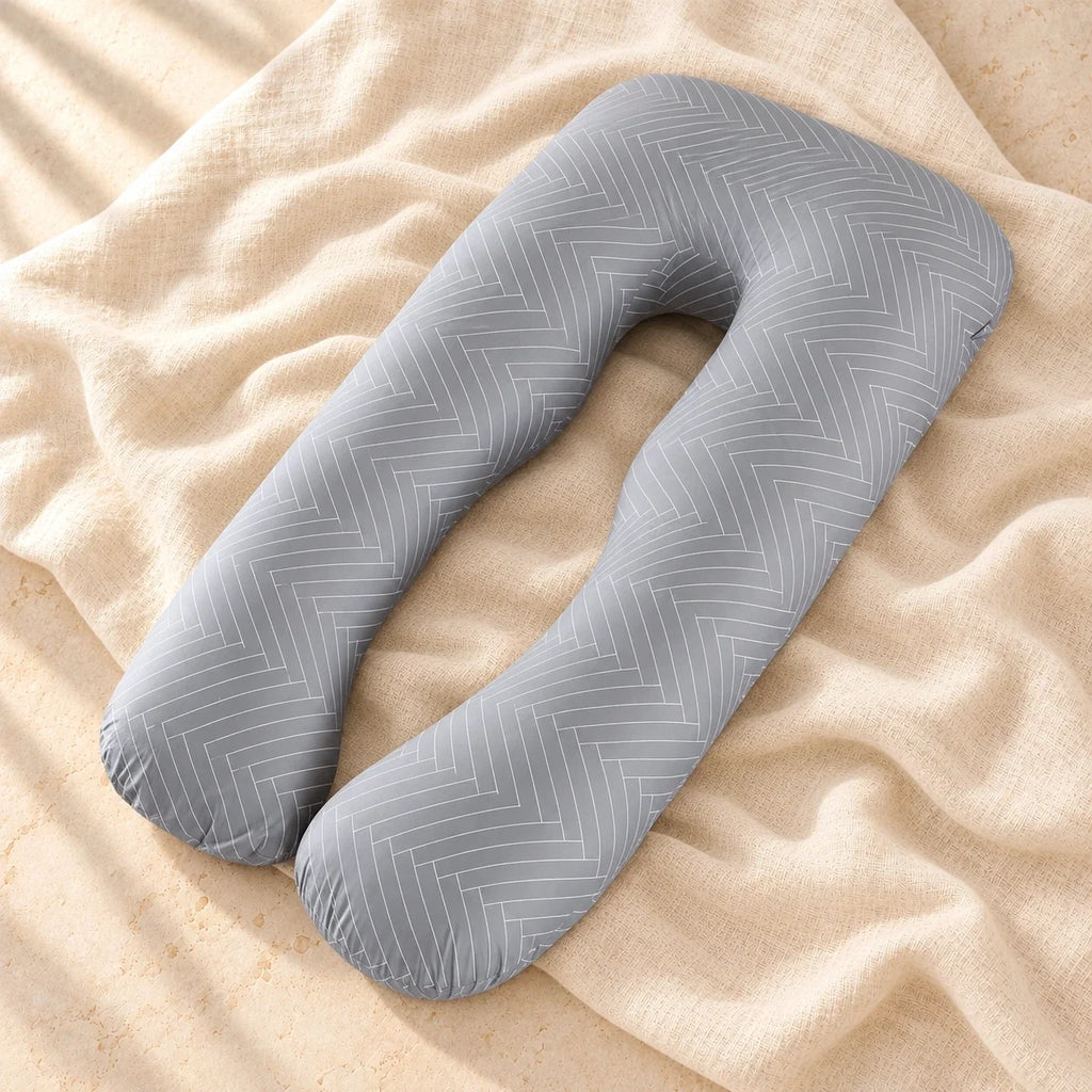 Full-Body Pregnancy Pillow — 130 × 70 cm, C, product on cream linen