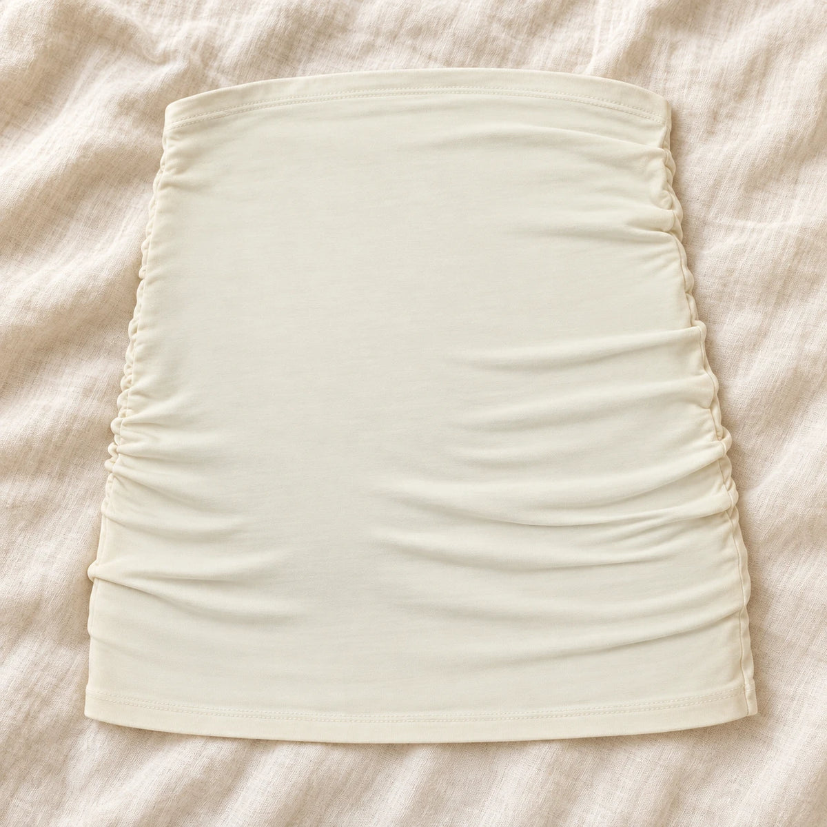 Tots & Moms stretch maternity band — beige / China Mainland / M — product on cream linen