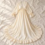 Tots & Moms V-neck maternity gown — Beige — product photograph