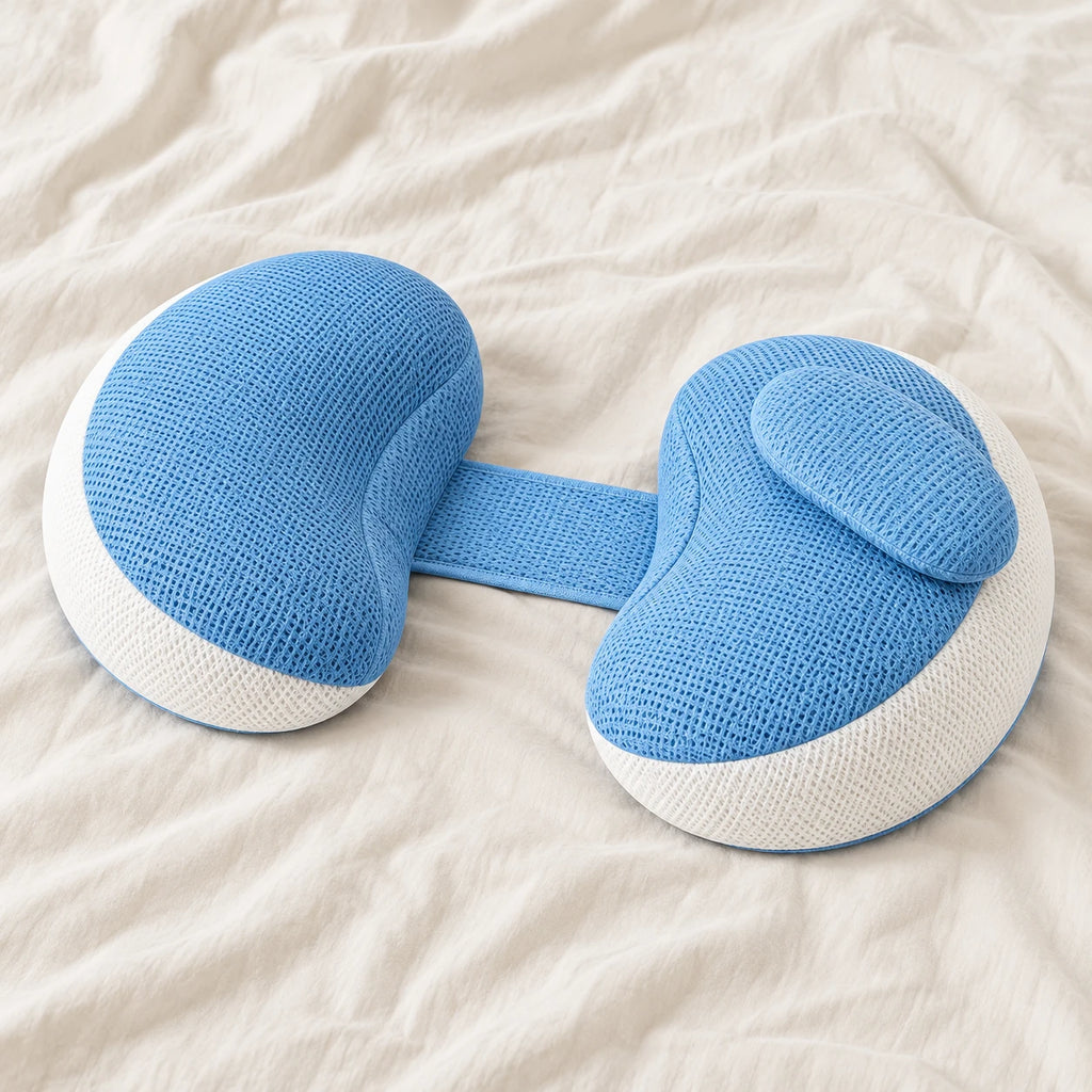Compact Double-Wedge Maternity Support Pillow — Blue — product detail