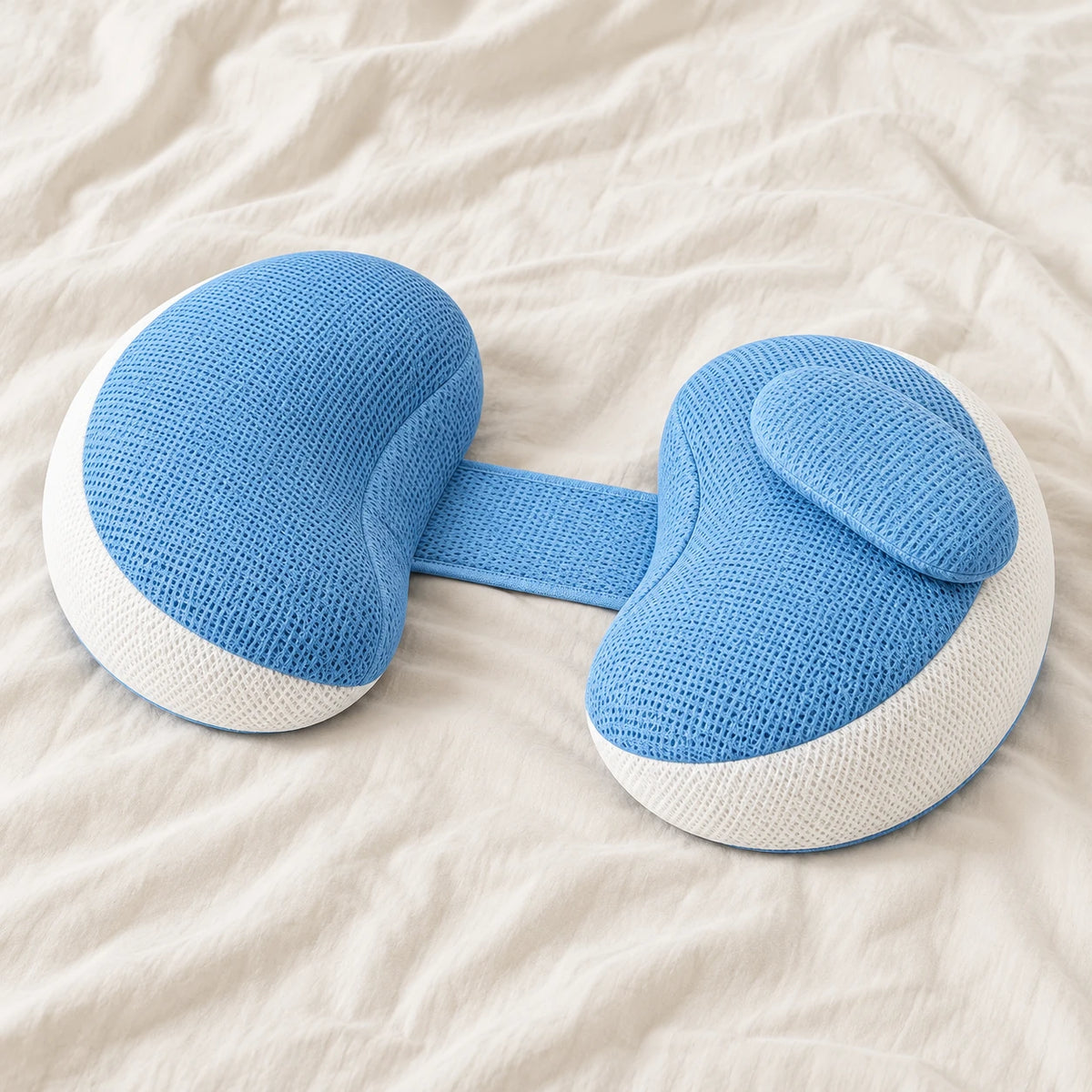 Compact Double-Wedge Maternity Support Pillow — Blue — product detail