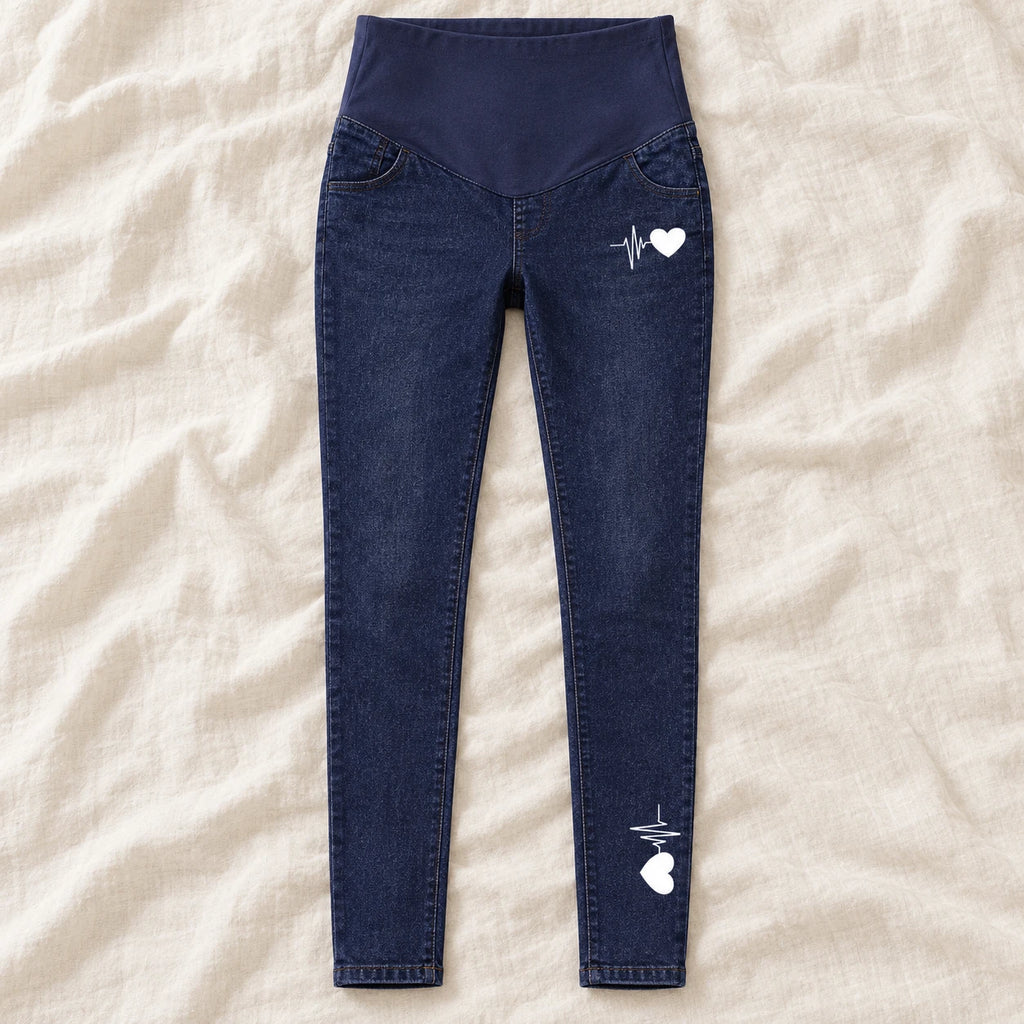 Tots & Moms maternity jeans — Indigo — Solid Heartbeat, product view