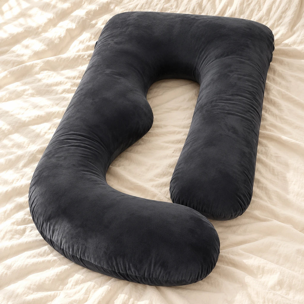 Tots & Moms full-body maternity pillow — G black pillow — product photograph