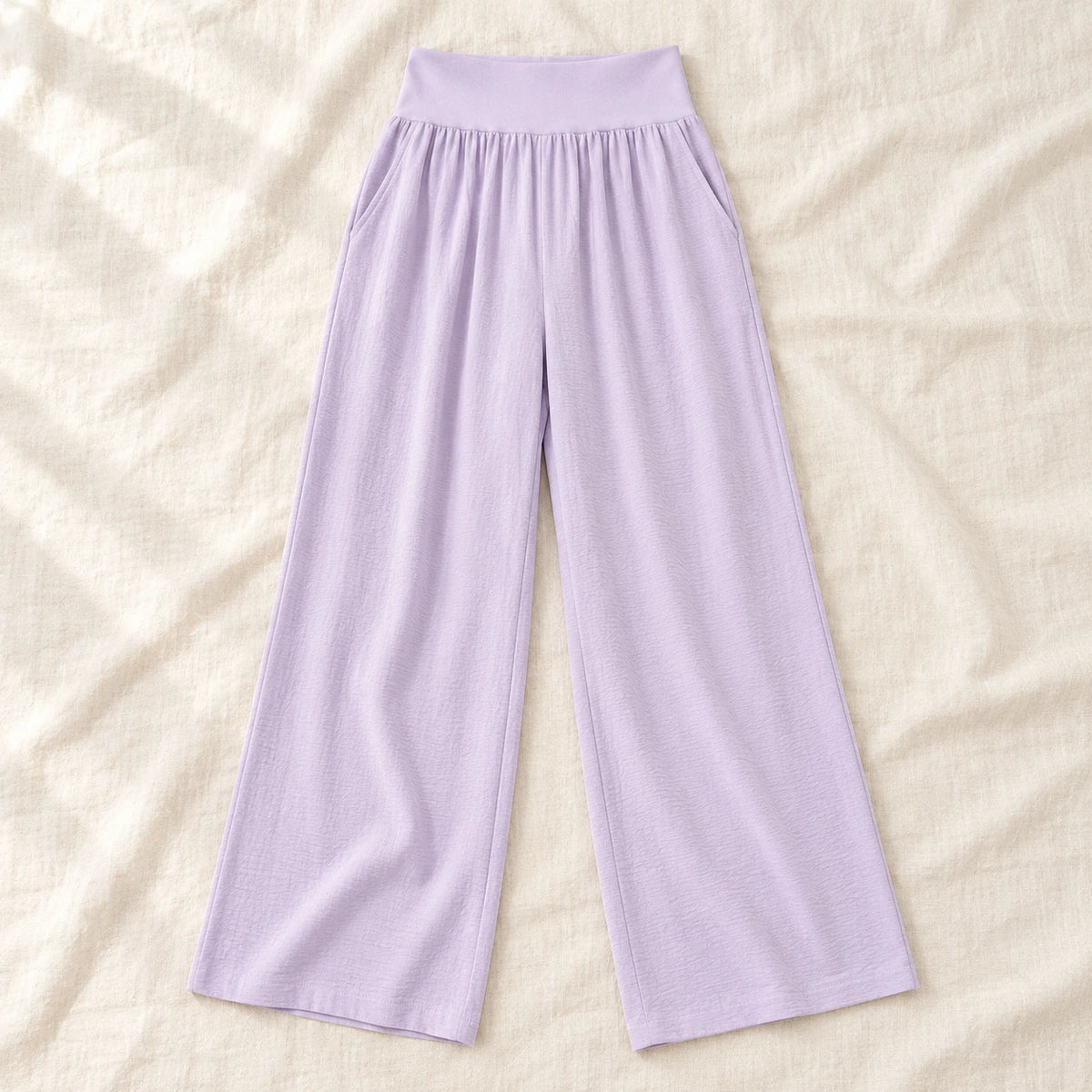 Lightweight Wide-Leg Maternity Trousers — Lavender — product detail