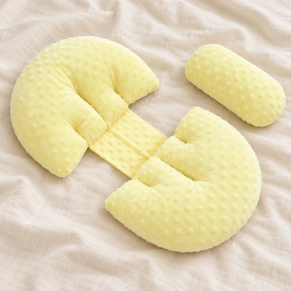 Pregnancy Pillow with Two Auxiliary Cushions — Yellow — product detail