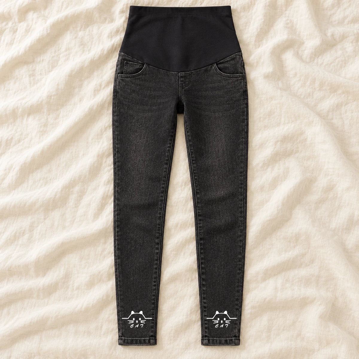 Tots & Moms maternity jeans — Black — Cat, product view