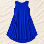 Sleeveless A-Line Maternity Dress — Royal Blue — product detail