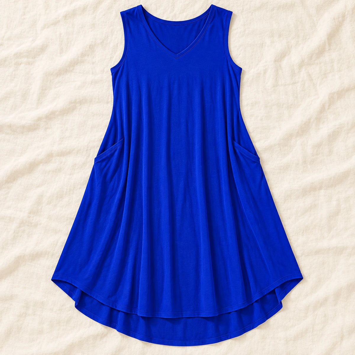 Sleeveless A-Line Maternity Dress — Royal Blue — product detail