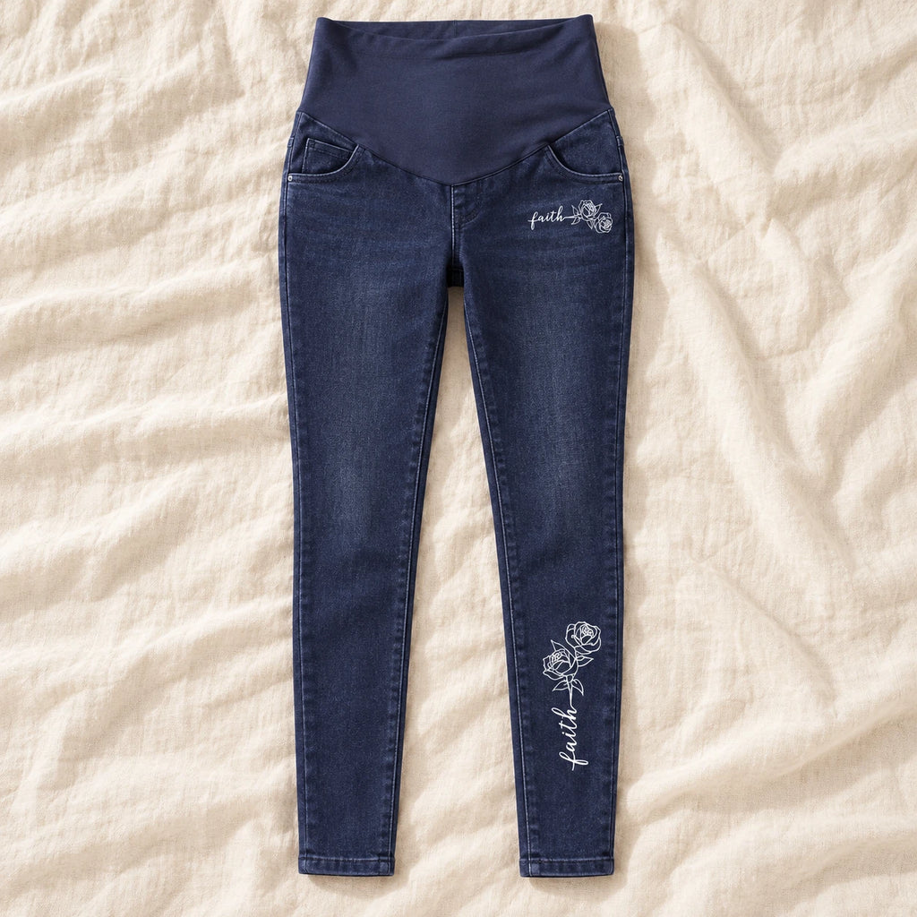 Tots & Moms maternity jeans — Indigo — Faith & Roses, product view