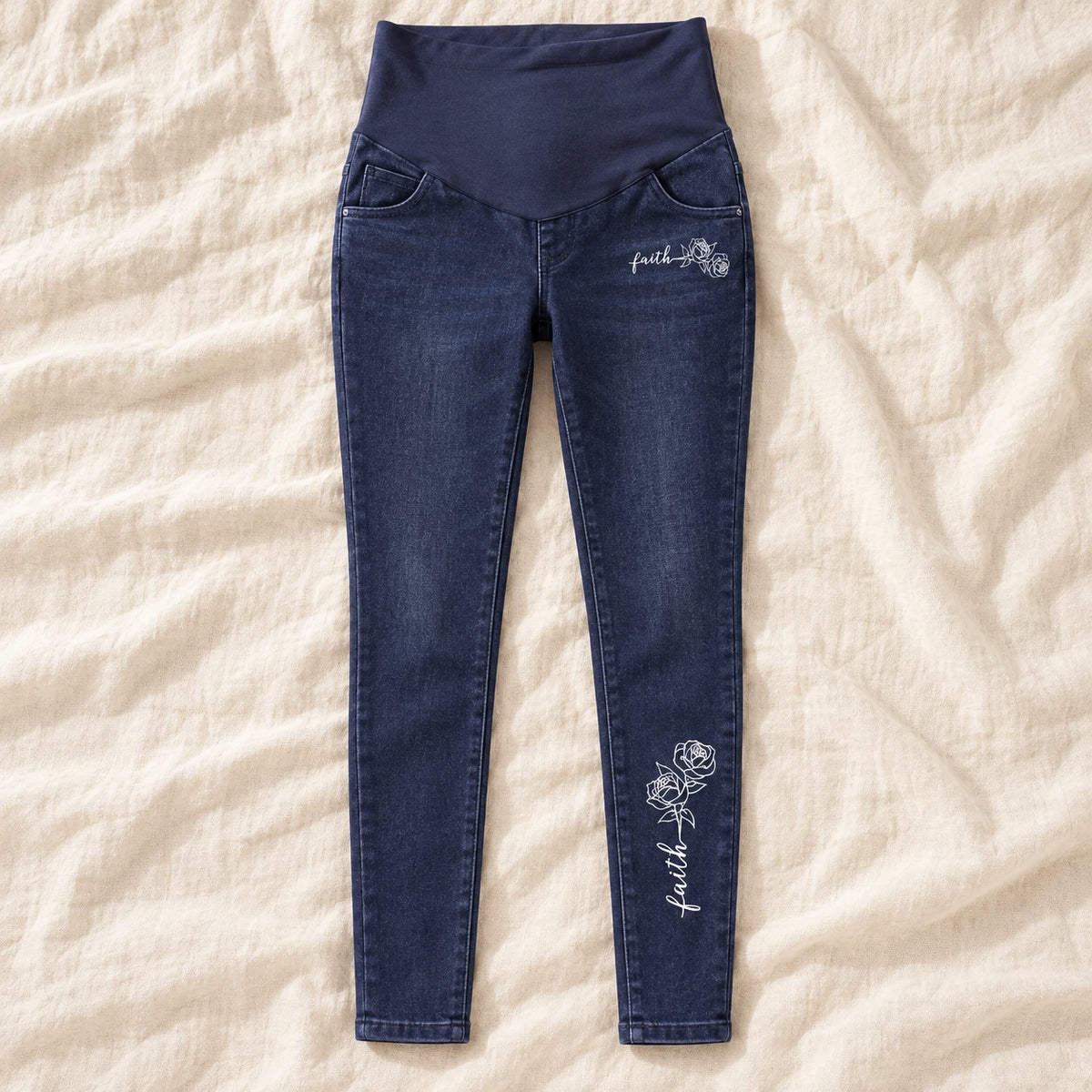 Tots & Moms maternity jeans — Indigo — Faith & Roses, product view