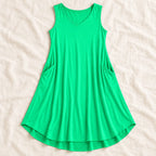 Sleeveless A-Line Maternity Dress — green — product detail