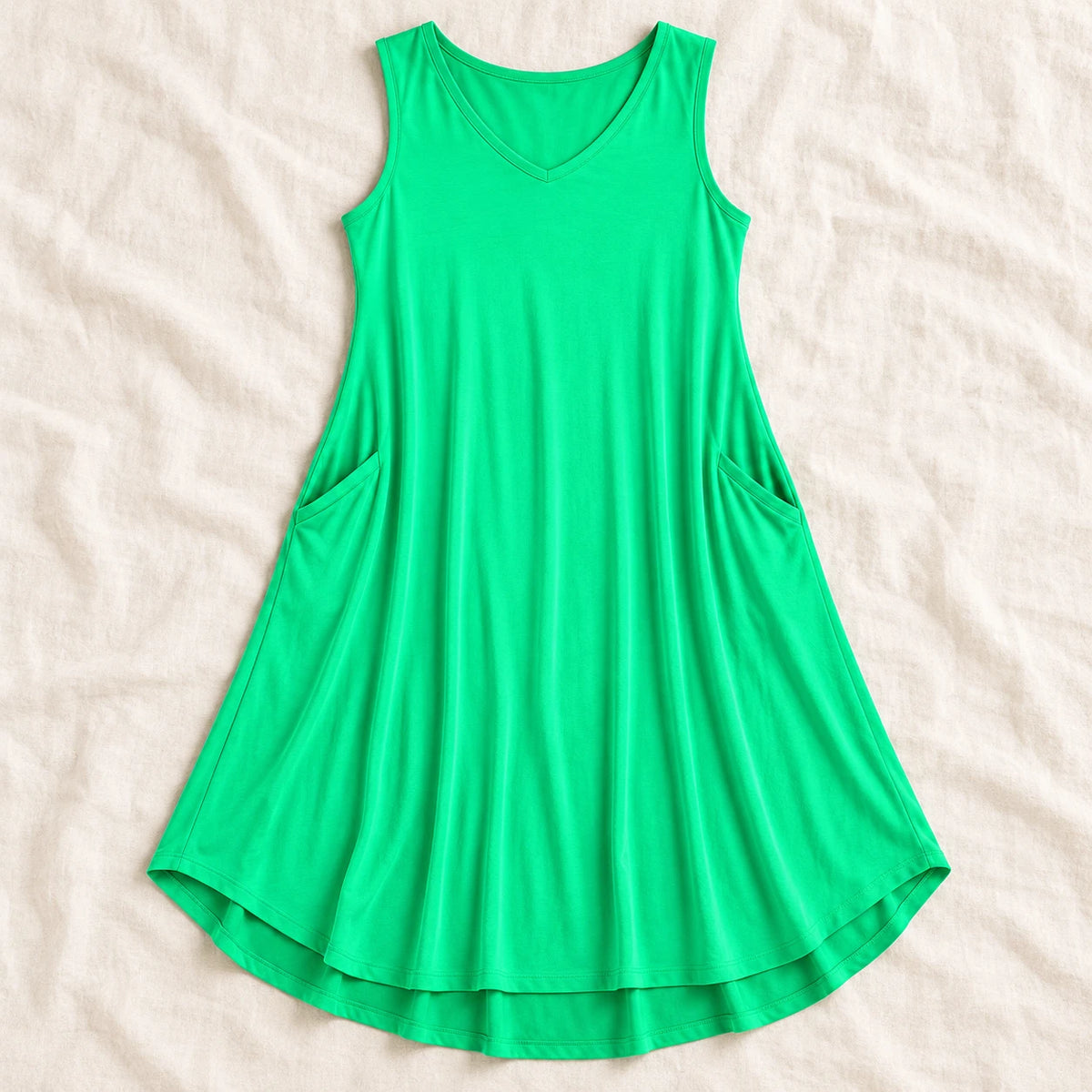 Sleeveless A-Line Maternity Dress — green — product detail