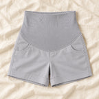 Adjustable-Waist Maternity Shorts — GRAY — product detail