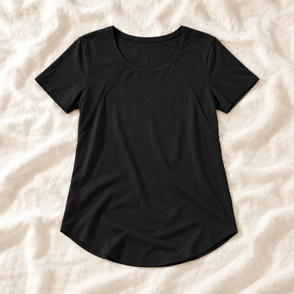 Tots & Moms nursing T-shirt — black — product photograph
